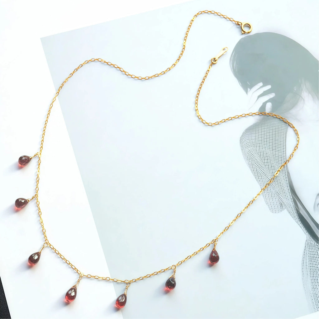 Garnet Necklace - Ember Cascade