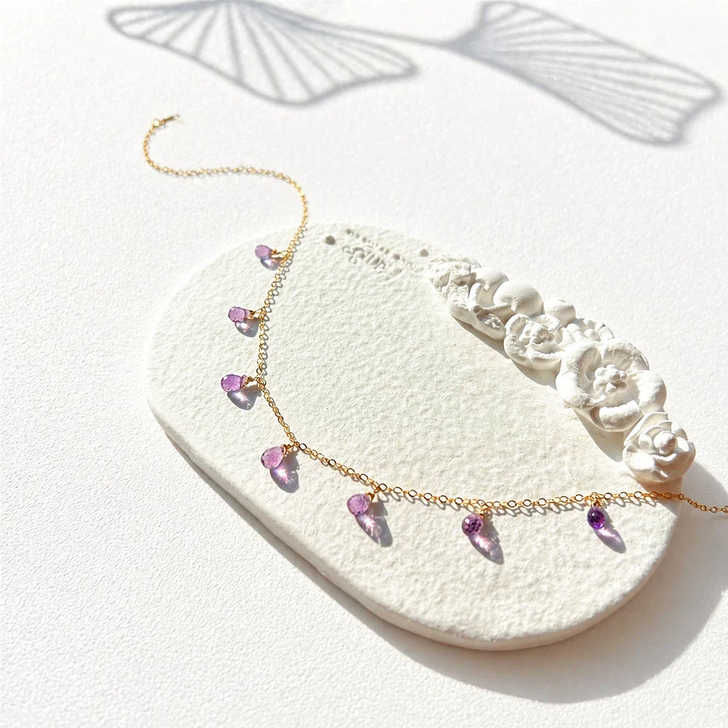 Amethyst Necklace - Violet Cascade