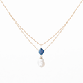 Blue Sapphire & pearl necklace - Ocean Grace