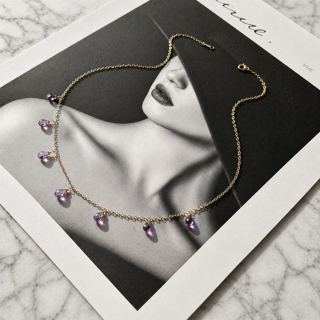 Amethyst Necklace - Violet Cascade