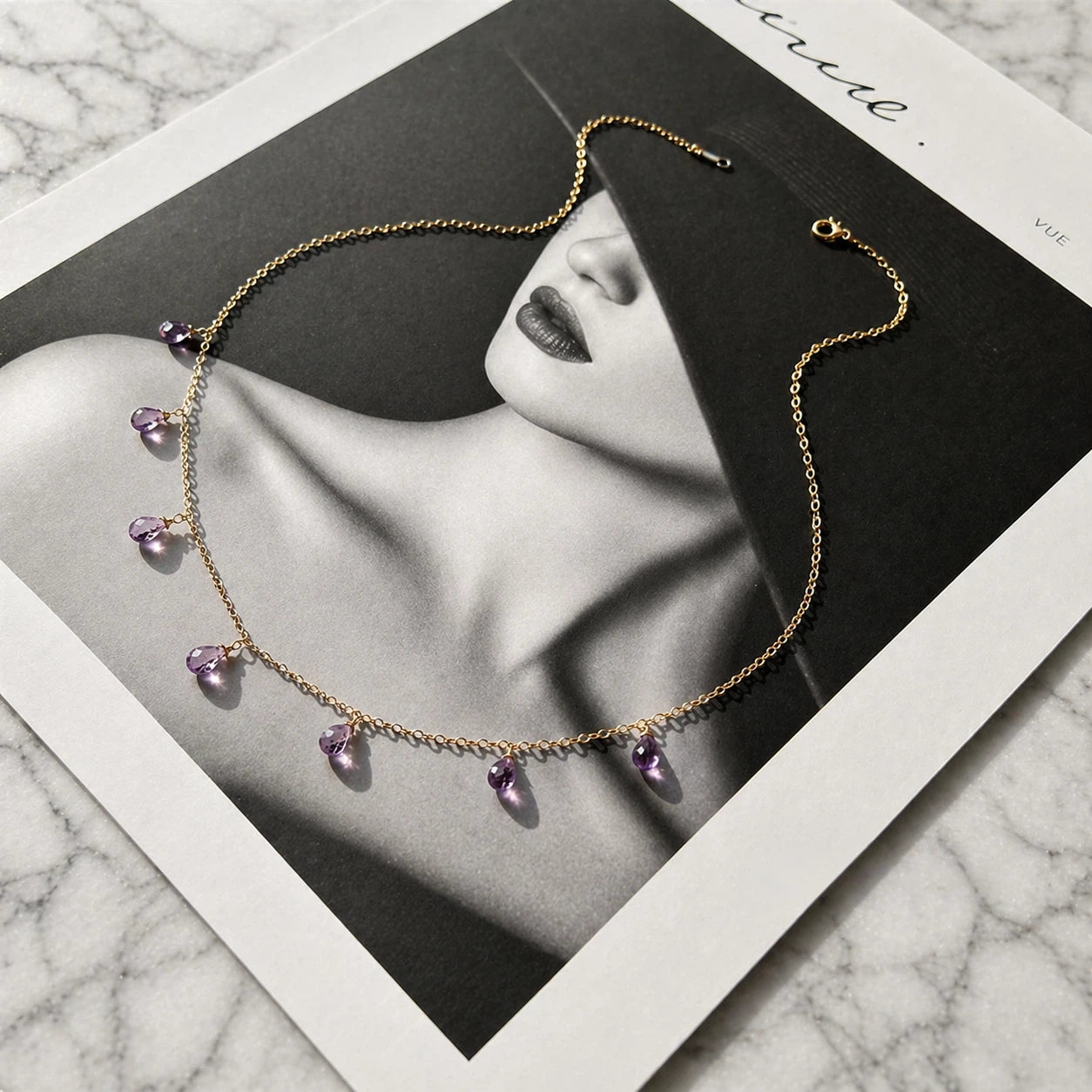 Amethyst Necklace - Violet Cascade