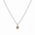 Citrine Double Chain Necklace - Sun Drop