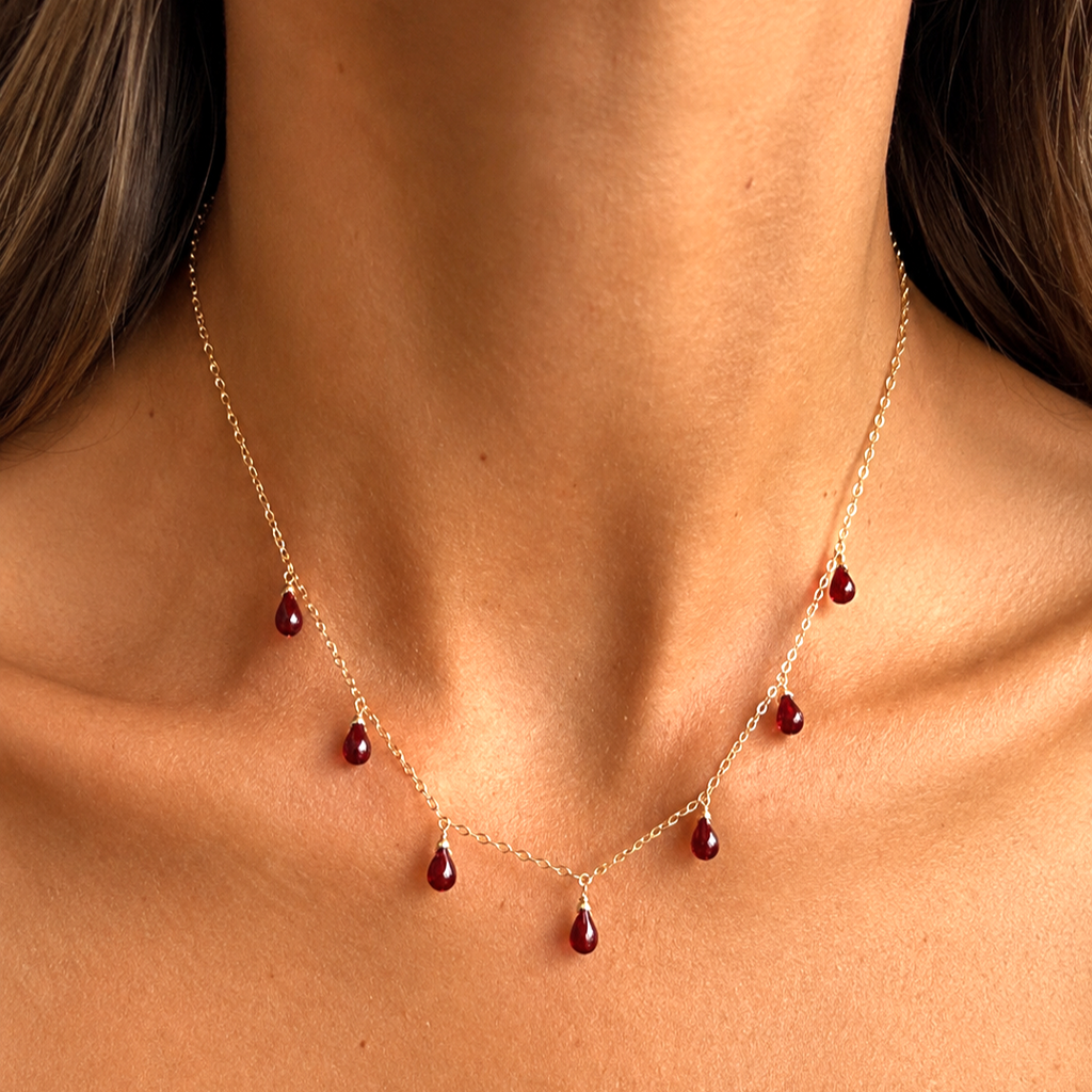 Garnet Necklace - Ember Cascade