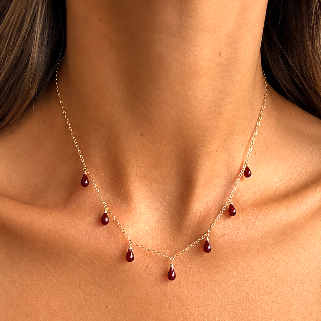 Garnet Necklace - Ember Cascade