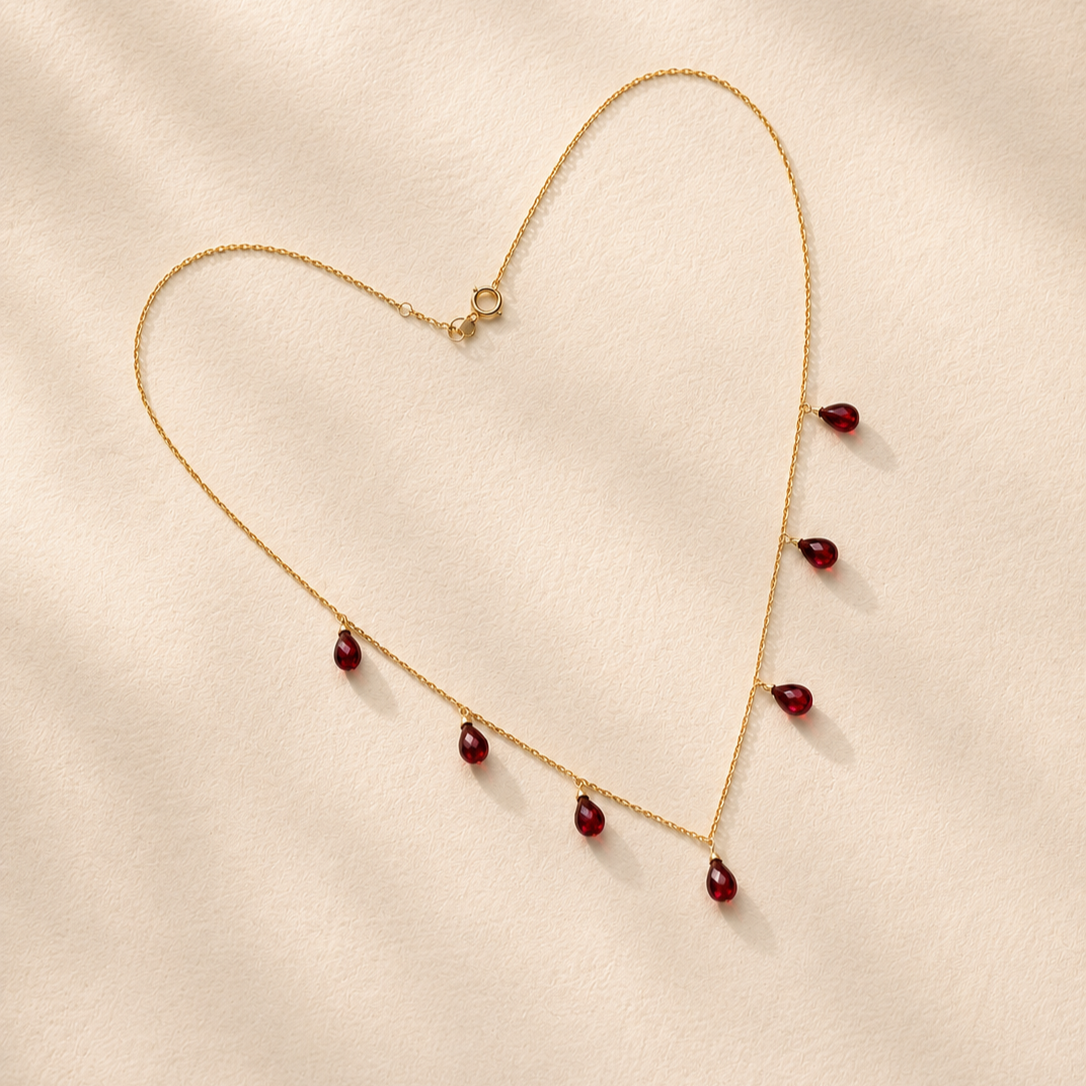 Garnet Necklace - Ember Cascade