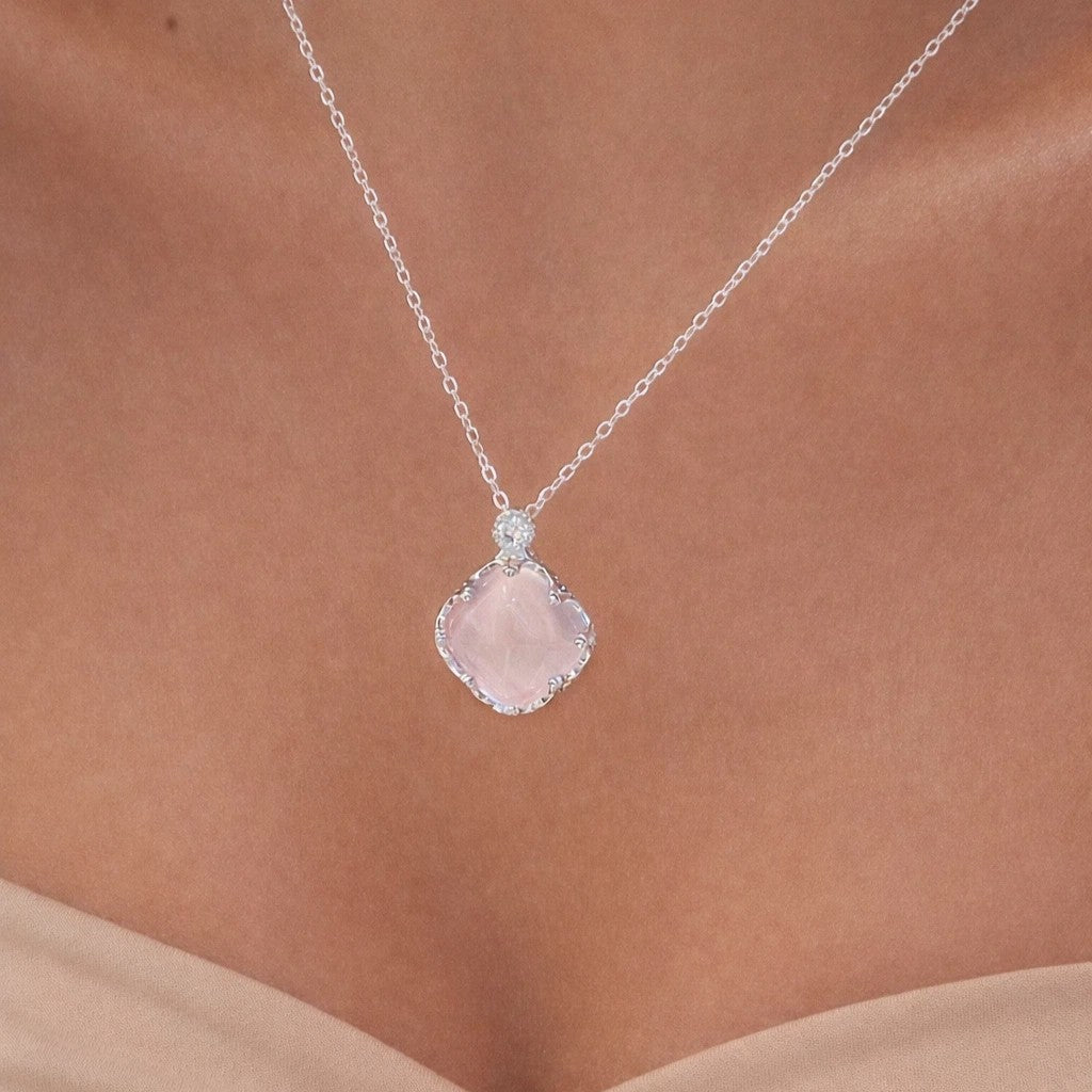 Rose Quartz Necklace - Rosé Aura