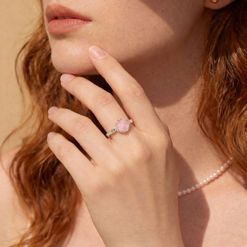 Rose Quartz Ring - Rosé Aura